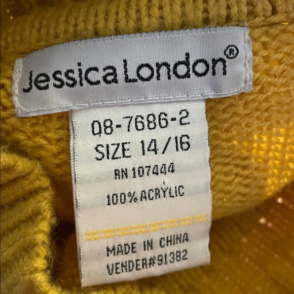 Z1- Jessica London Mustard Cowl Neck Sweater Women’s 14/16 - Picture 3 of 3